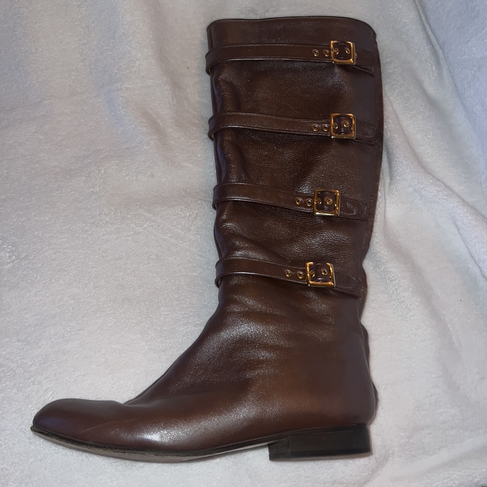 GOLDENBLEU Italian Leather Buckle Boots sz 9